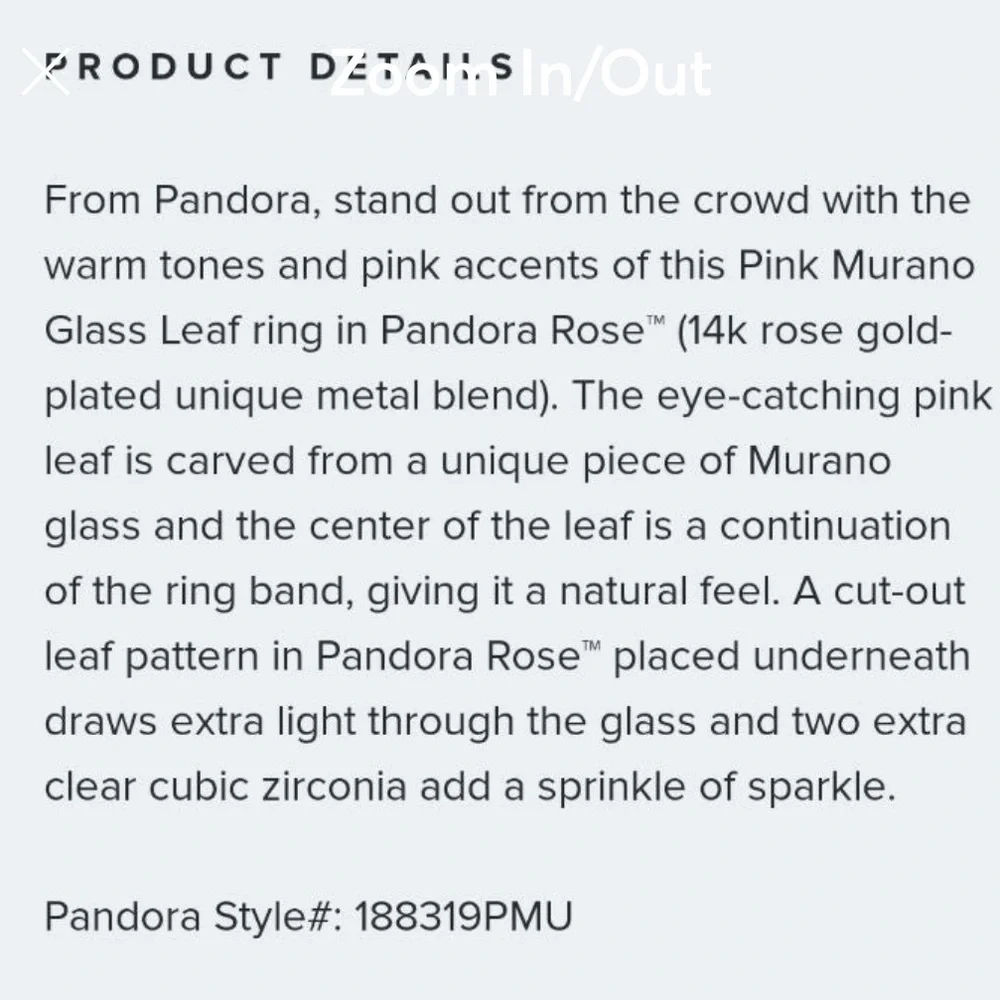 Pandora pink murano